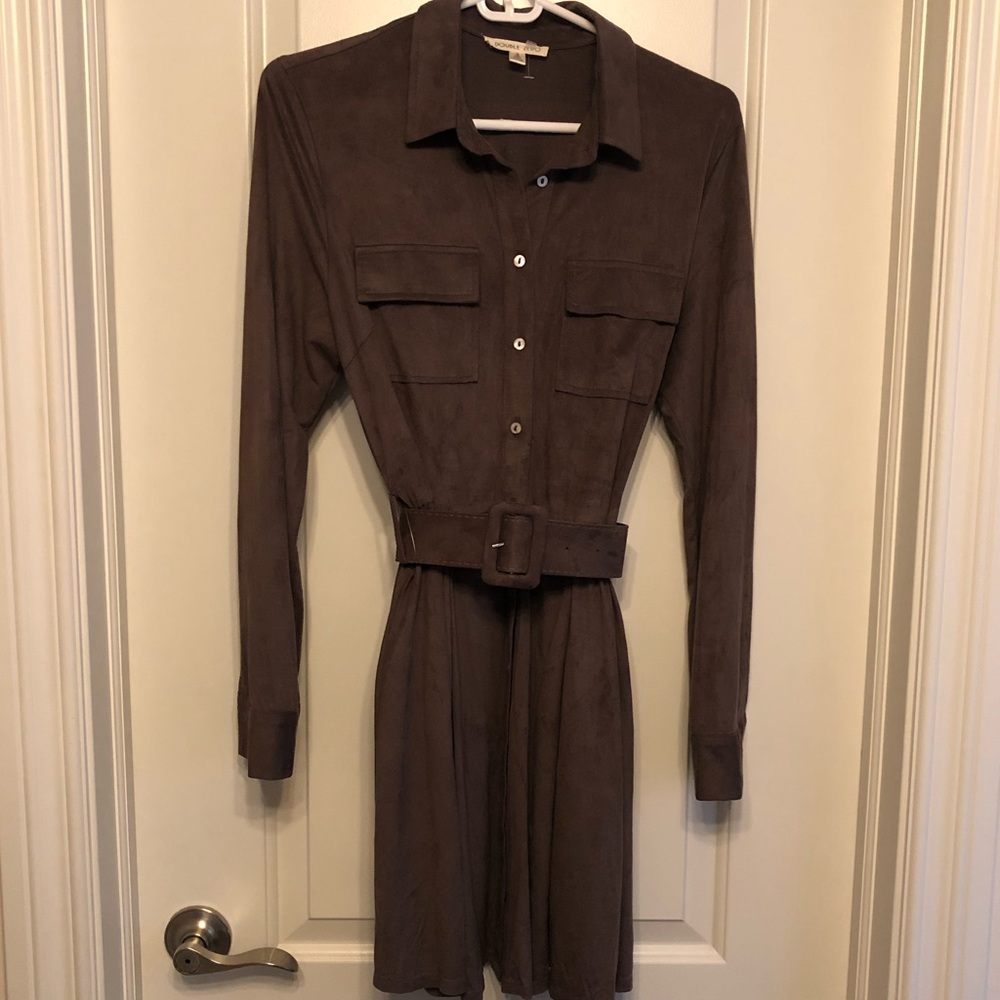 Button Down Velvet Dress